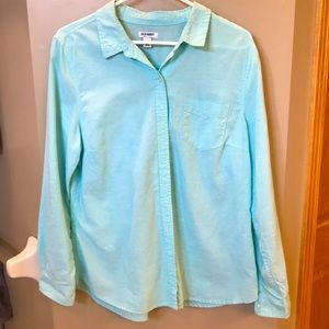 Old Navy light green long sleeve button down shirt.